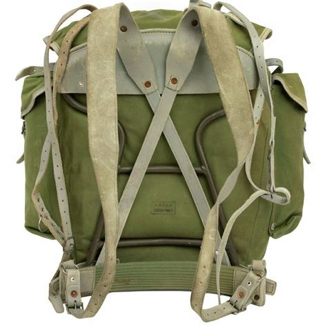 Genuine Norwegian Military Backpack With Frame Army Canvas Leather
