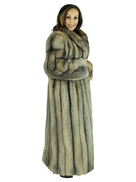 Natural Crystal Fox Fur Coat Womens Fur Coat Medium Estate Furs