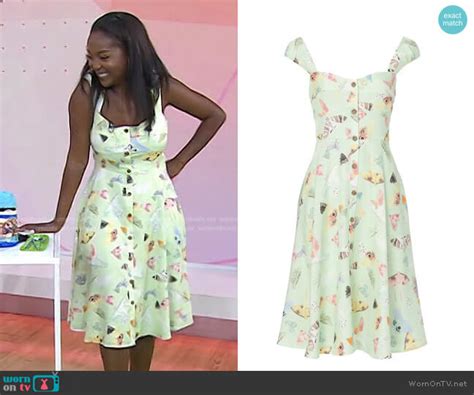 Wornontv Makhos Green Butterfly Print Dress On Today Makho Ndlovu Clothes And Wardrobe From Tv