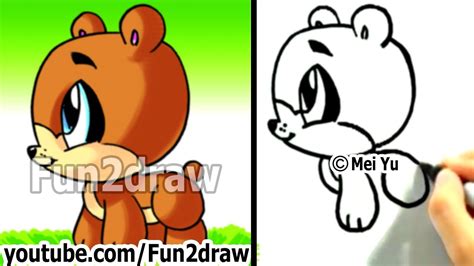 It's fun 2 draw a cute cartoon red panda for your friends and family! How to Draw a Cartoon Bear - How to Draw Easy things - Fun2draw Cute animals - YouTube