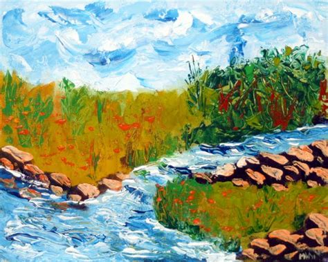 Daily Painters Abstract Gallery River Landscape Abstract Palette Knife