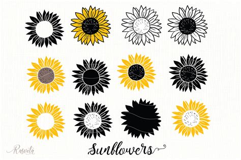 Sunflower Monogram Frames Graphic By Rasveta · Creative Fabrica