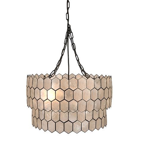 Bideford 1 Light Statement Tiered Pendant With Capiz Accents In 2021