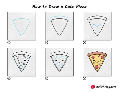 how to draw a cute pizza helloartsy