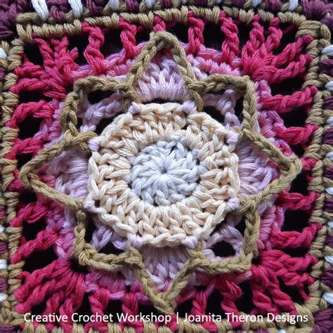 Flower Star Crochet Square Joanita Theron Designs