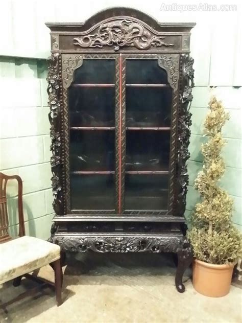 Antique 19th Century Chinese Carved Cabinet Bookcase Antiques Atlas