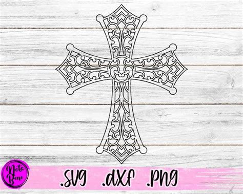Intricate Cross Svg Christian Cross Svg Zentangle Cross Etsy Cross