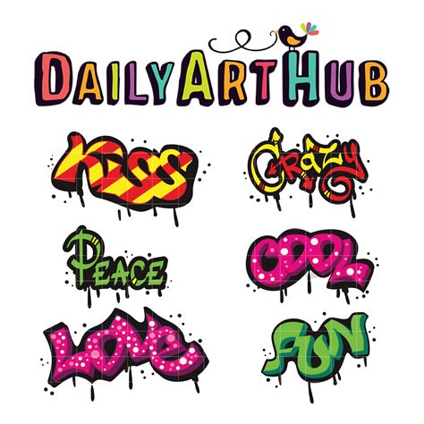 Graffiti characters graffiti writing lettering hip hop art graffiti words. Cool Graffiti Words Clip Art Set - Daily Art Hub - Free Clip Art Everyday