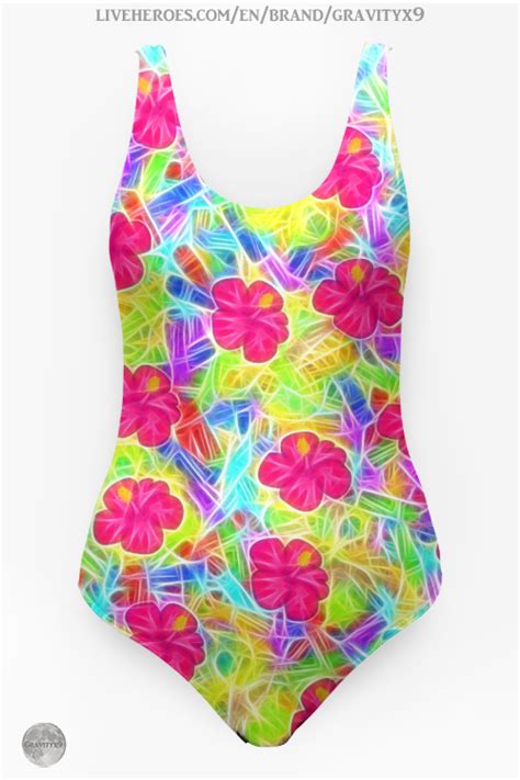 Cute Hawaiian Flowers Floral Pattern Tropical Beach Vacation Swimsuit My XXX Hot Girl