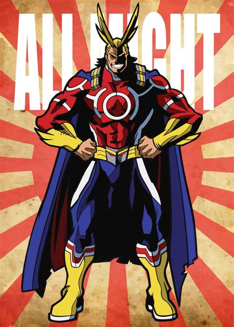 All Might Poster Art Print By Fill Art Displate Hero Poster My
