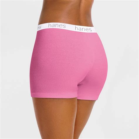 Hanes Premium Women S 4pk Comfortsoft Waistband With Cotton Mid Thigh Boxer Briefs Colors May