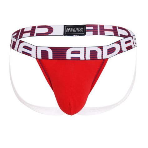 Andrew Christian Almost Naked Hang Free Jock Red Gunderwear