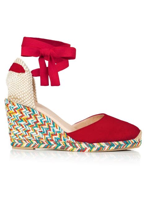 Air And Grace Shimmie Espadrille Wedge Red And Multi