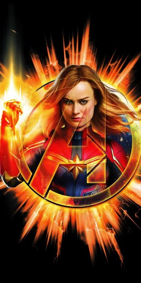 Avengers Endgame Captain Marvel Artwork 2018 1080x2160 Wallpaper