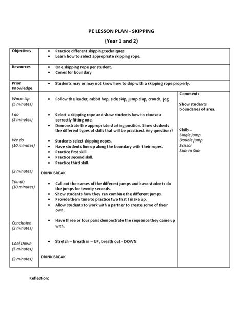 Lesson Plans For Pe Lesson Plan Learning