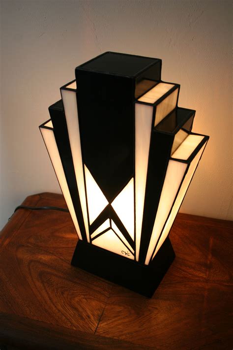 Art Deco Stained Glass Tiffany Lamp 1925 N B