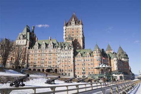 Quebec Canada February 03 2016 Chateau Frontenac With Snow Editorial Photo Image Of City