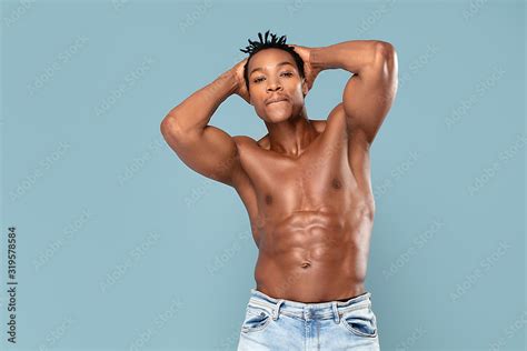 Fit African Man With Naked Torso Stock Photo Adobe Stock