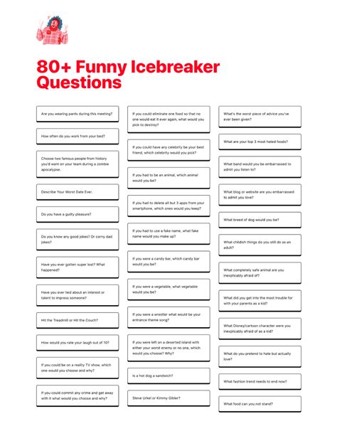 70 Funny Icebreaker Questions Free Pdf In 2020