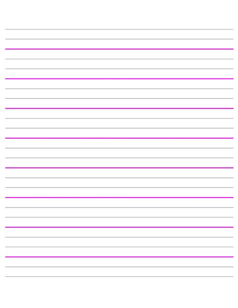 Printable Lined Paper Template