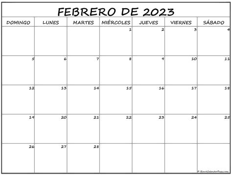Calendario Febrero 2021 Para Imprimir