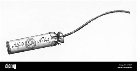 Nobel Stick Of Dynamite Dynamite Cartridge Date 1884 Stock Photo