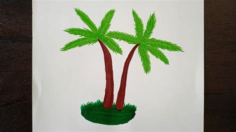How To Draw A Palm Tree Step By Step Palm Tree Drawing Khajur Ka