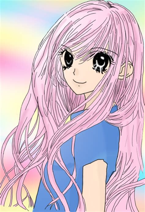 Anime Girl Pink Long Hair By Loitumachan On Deviantart