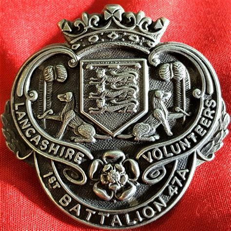 Ww1 British Army 1st Bn 47a Lancashire Volunteers Uniform Cap Badge