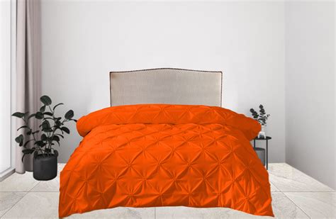 Beddecor 300 Gsm 1pcs Pinch Pleated Solid Orange Fullqueen 100