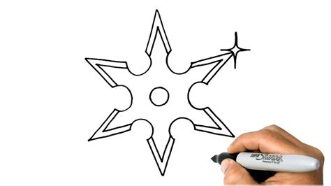 How To Draw A Ninja Star Easy Step By Step Drawing Ideas Youtube