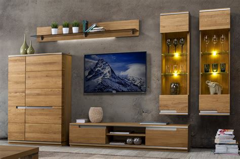 It combines function and flair, with asymmetrical placement of closed. TORINO SZYNAKA Wall unit - furniture set for Living room ...