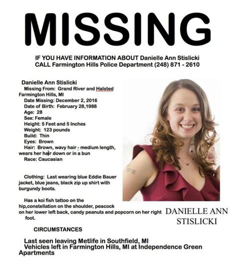 Danielle Stislicki Things To Know About The Missing And Possibly Kidnapped Michigan Woman