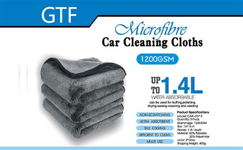 Gtf Microfiber Car Cleaning Cloths Upgraded 1200gsm Ultra