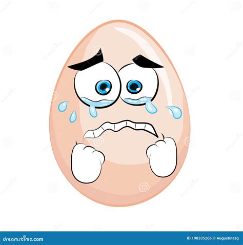 Crying Cartoon Illustration Of Egg 198335266