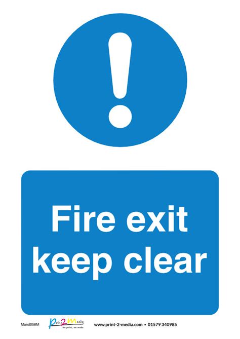 Fire Exit Safety Sign Print 2 Media Ltd
