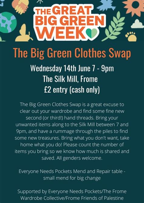 Big Green Clothes Swap • Silk Mill Studios And Gallery