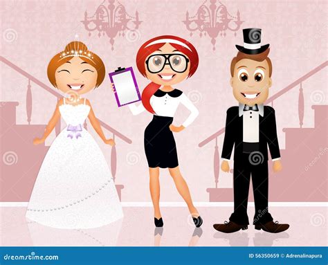 Wedding Planner With Bride And Groom Stock Illustration Image 56350659
