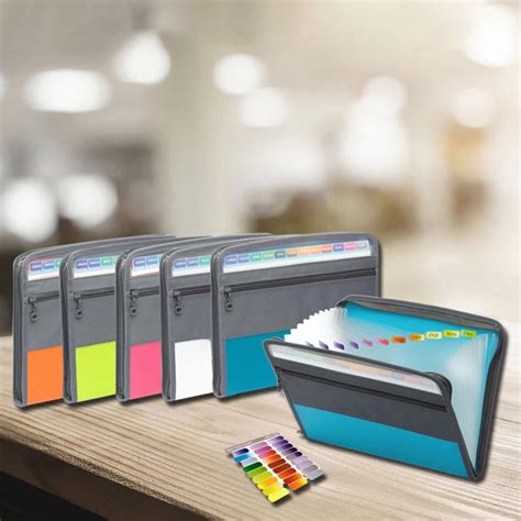 Buy 13 Pocket Expanding File Folder With Sticky Labels Accordion File