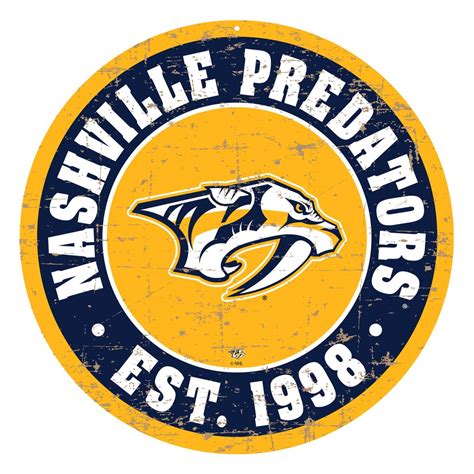 Nashville Predators 22 Round Pvc Distressed Logo Wall Sign Hhofecomm