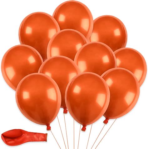 50 Pcs 10 Inch Chrome Orange Balloons Double Layered