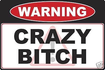 Crazy Bitch Girl Warning Decal Sticker Sassy Ebay