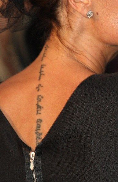 The fad also owes its popularity to david and victoria beckham, who professed their. Victoria Beckham tattoo in Hebrew, I am my loves and my love is mine, who browses among the ...