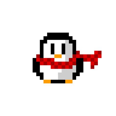 Wibbles The 8 Bit Penguin With Scarf  By Pixelbirdie On Deviantart