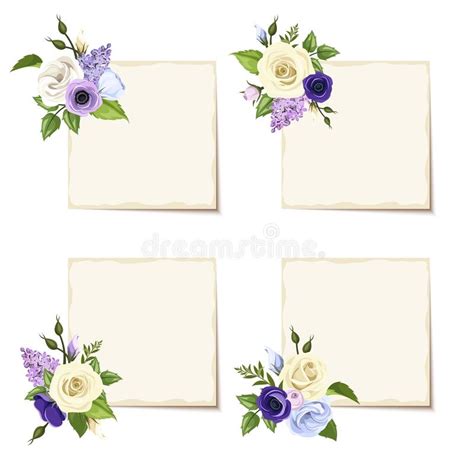 Set Of Greeting Or Wedding Cards With Hydrangea Flowers Vector Eps 10