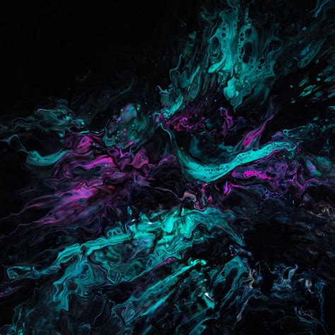 Download Wallpaper 2780x2780 Paint Stains Mixing Liquid Turquoise