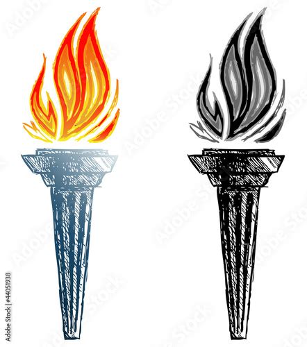 Burning Torch Sketch Stock Image And Royalty Free Vector Files On