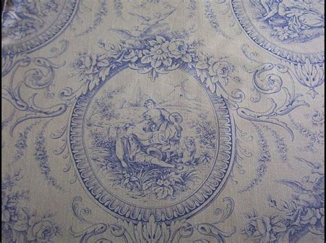 Pin By Janet E Smith On Navy Blue And Toile Toile Fabric Antique