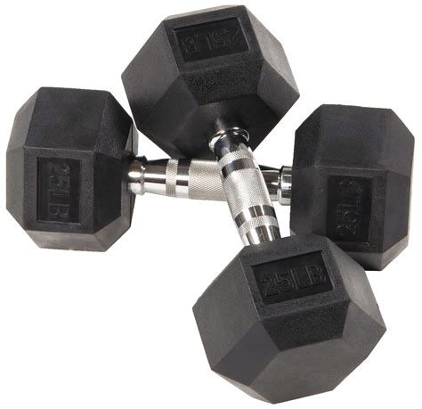 Buy Balancefrom Rubber Hex Dumbbells 25lb Pair Black Online At Lowest