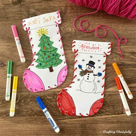 Christmas Stocking Knitted Pink Santa Snowman Xmas Socks Party T